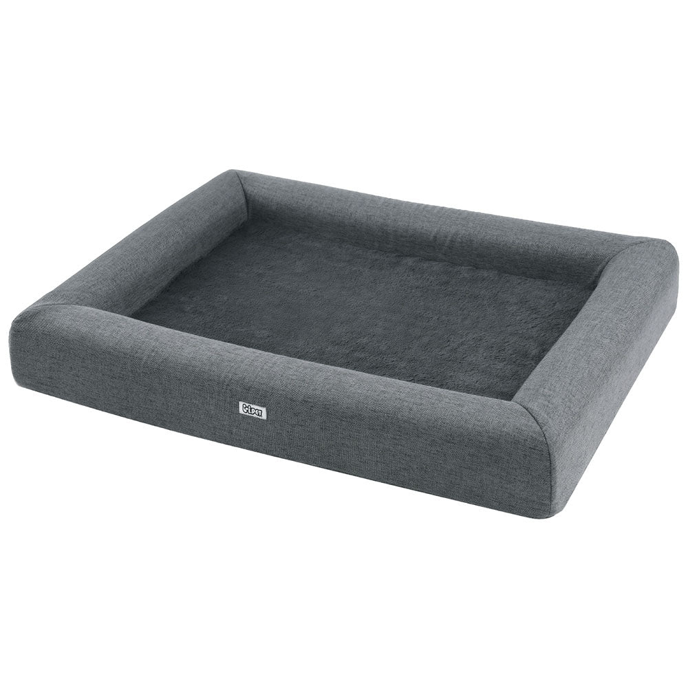 i.Pet Plush Cushion Bed, Large, Grey