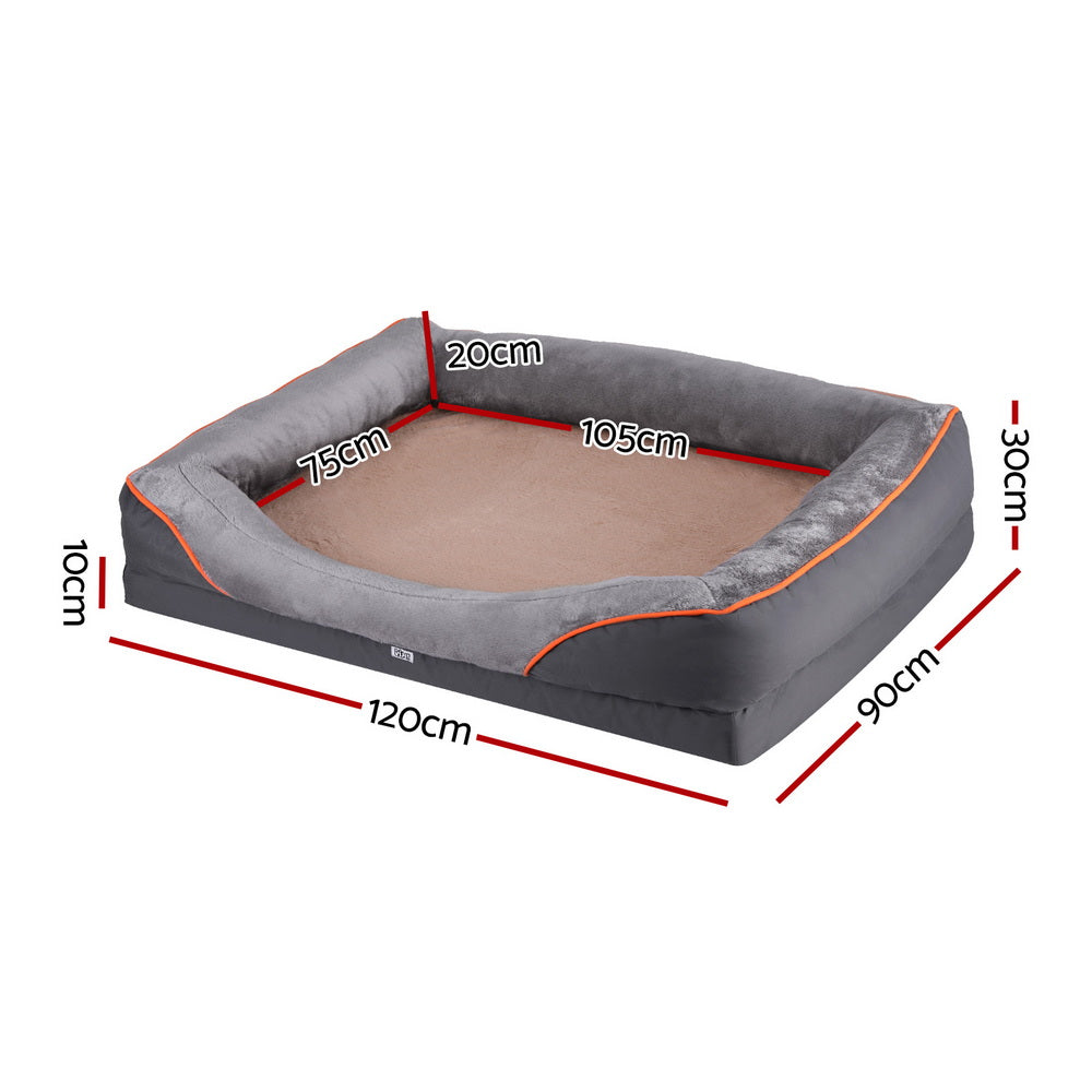 i.Pet Orthopedic Dog Bed, XL 120 cm, Grey