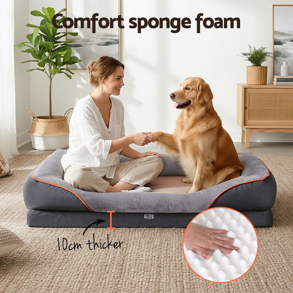 i.Pet Orthopedic Dog Bed, XL 120 cm, Grey