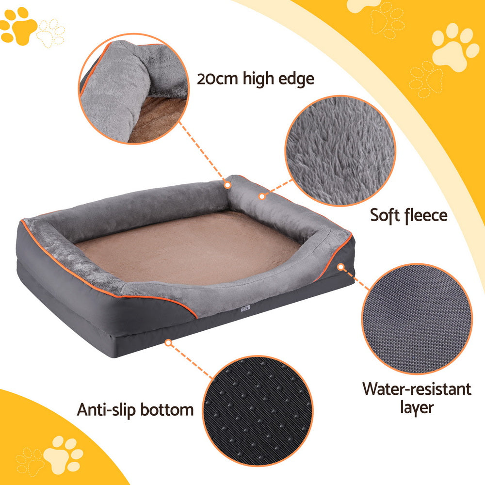 i.Pet Orthopedic Dog Bed, XL 120 cm, Grey