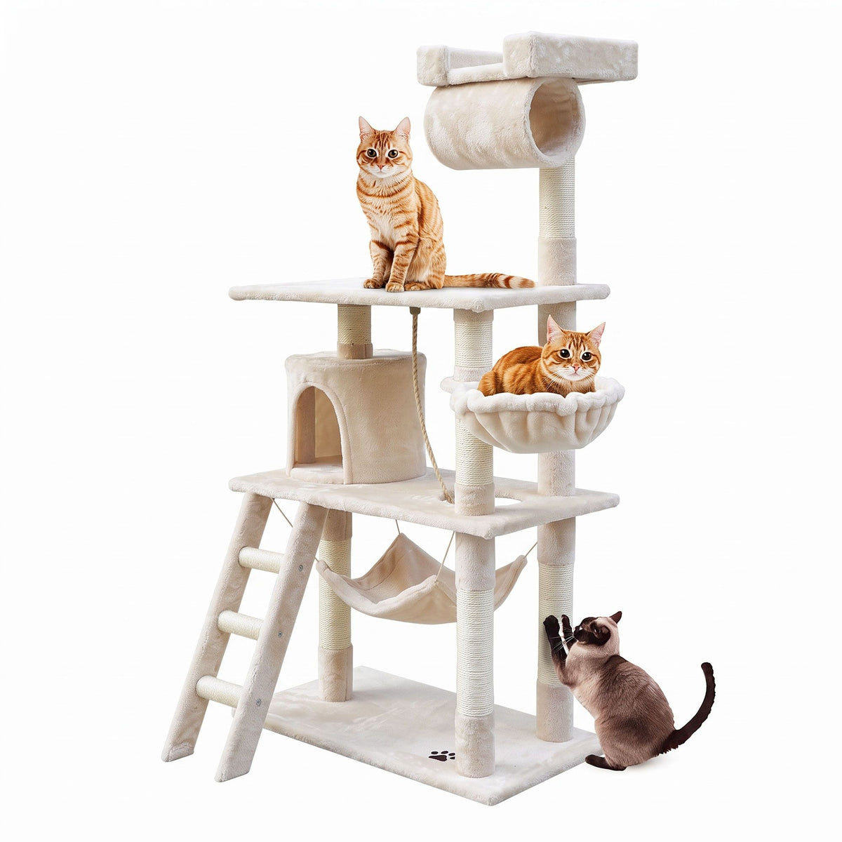 i.Pet Cat Tree, 141 cm, Beige