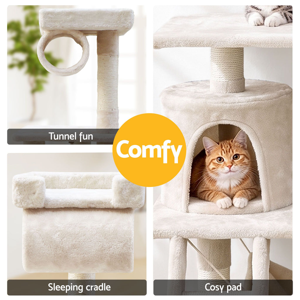 i.Pet Cat Tree, 141 cm, Beige