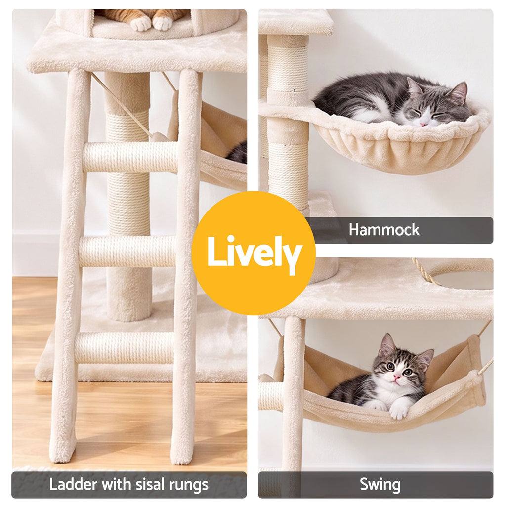 i.Pet Cat Tree, 141 cm, Beige