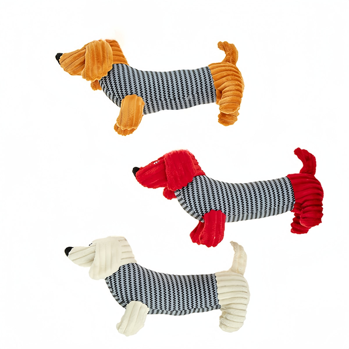 Squeaky Sausage Dog Plush Toys, 35 cm, 2 Pack