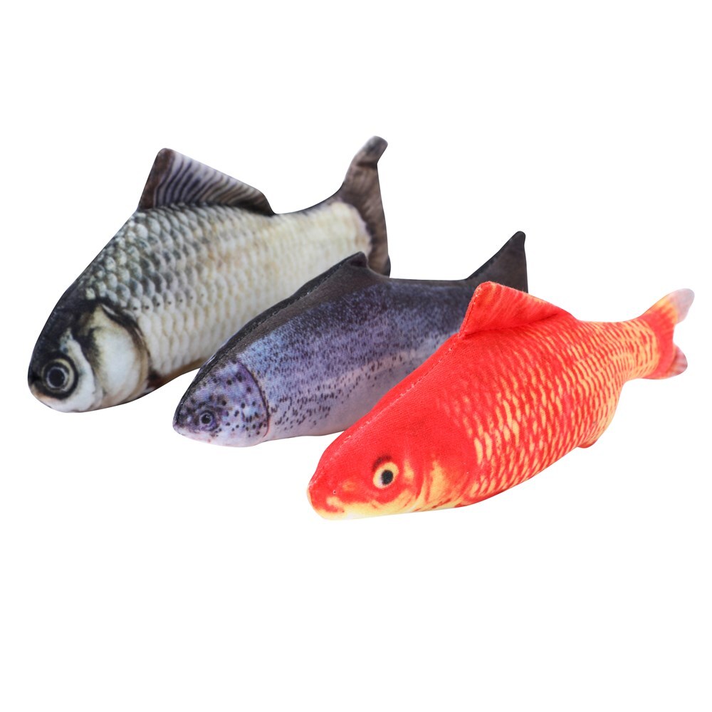 YES4PETS Real Fish Catnip Toys, 20 cm, 3 Pack