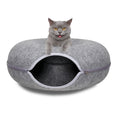 Felt Donut Cat Tunnel Bed, 50 cm, Dark Grey