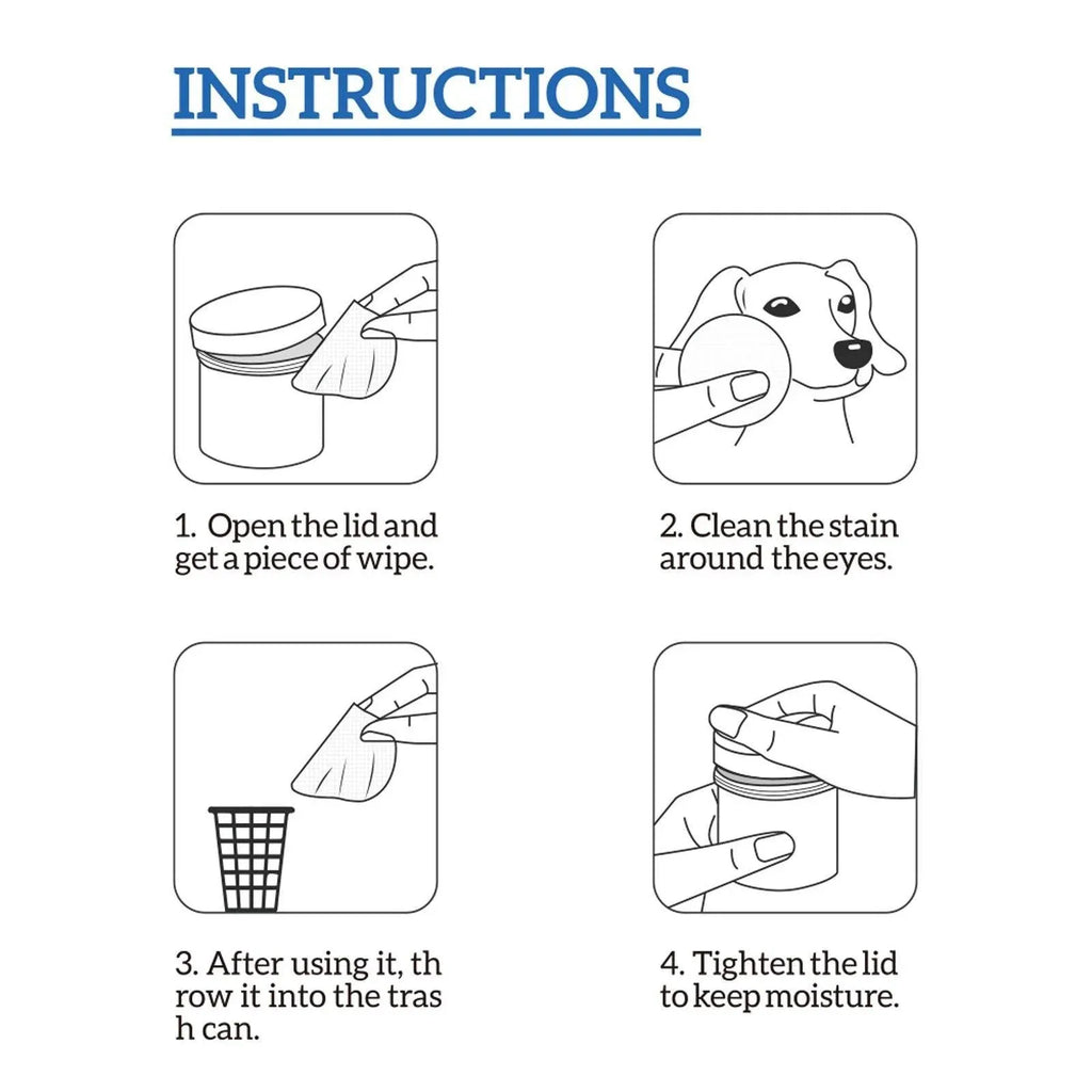 Pet Eye Cleaning Wipes, 60 Pack