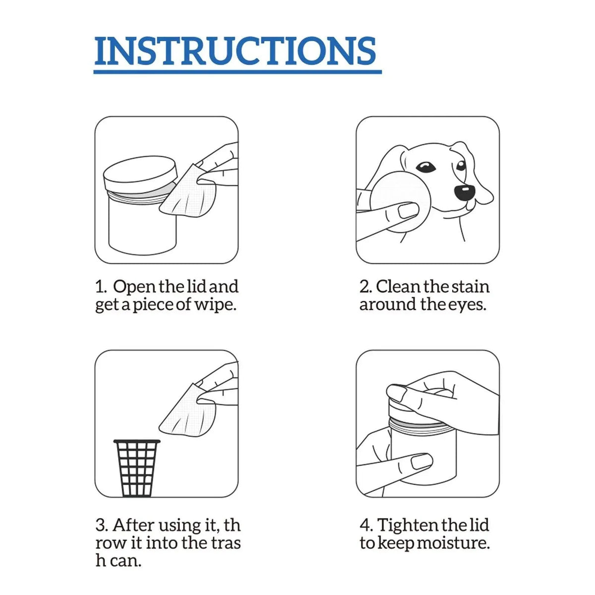 Pet Eye Cleaning Wipes, 60 Pack