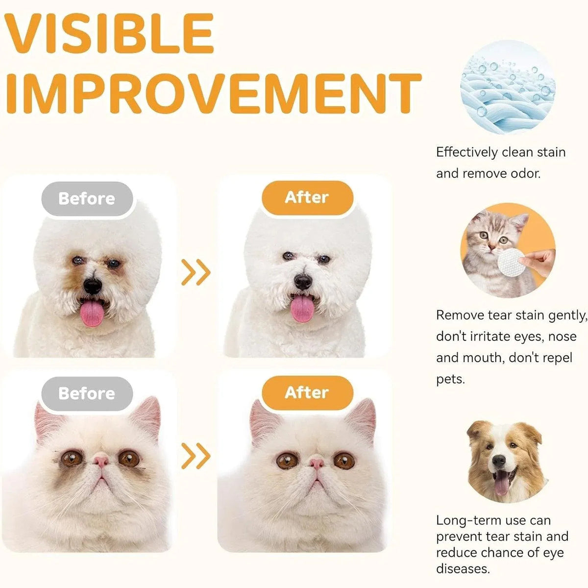 Pet Eye Cleaning Wipes, 60 Pack