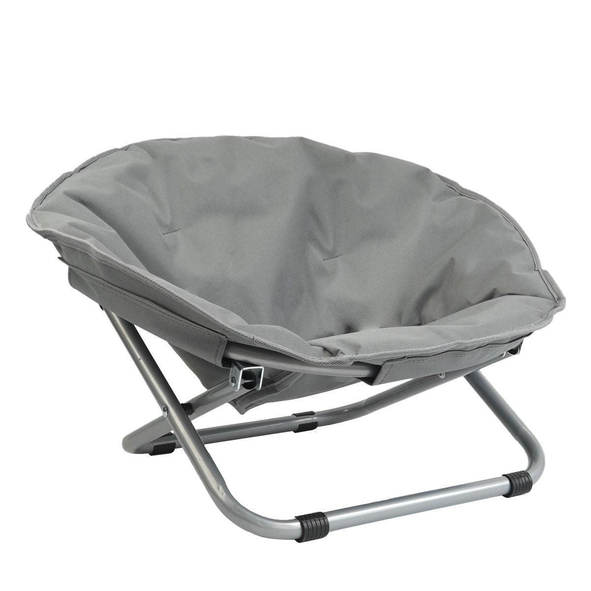 Folding Pet Bed Chair, Round, Grey