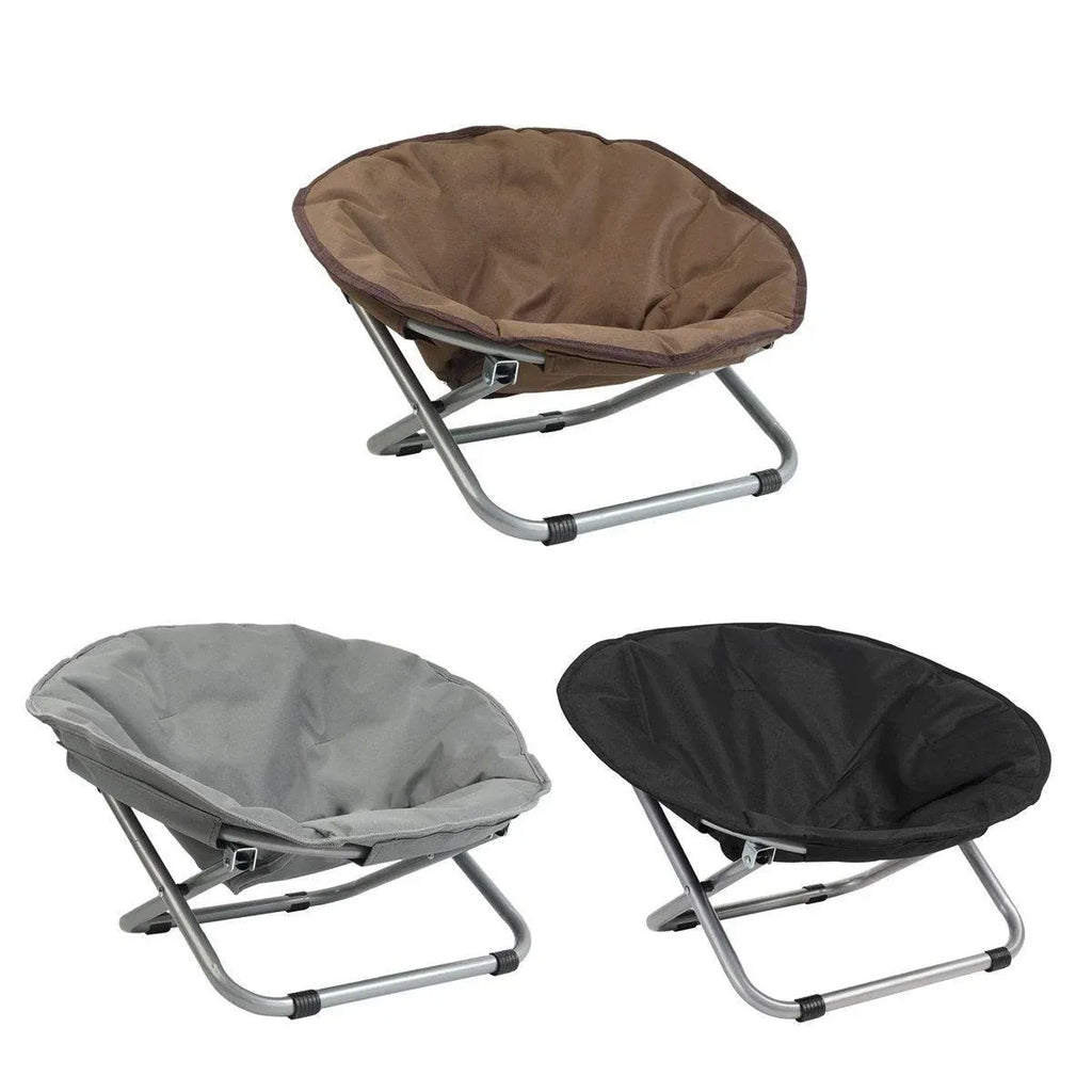 Folding Pet Bed Chair, Round, Grey