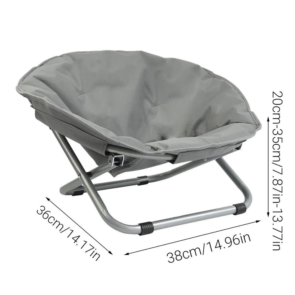Folding Pet Bed Chair, Round, Grey