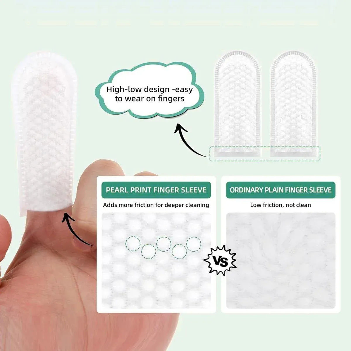 Pet Tooth Cleaning Finger Wipes, 20 Pack