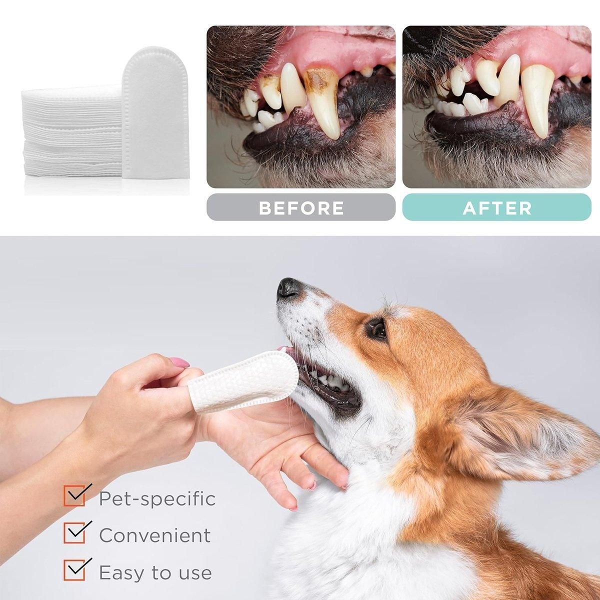 Pet Tooth Cleaning Finger Wipes, 20 Pack