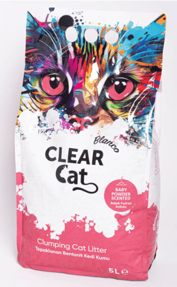 ClearCat Blanco baby powder scented bentonite cat litter, 5 litre package