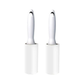 Representative image of two white lint rollers with installed rolls. Kit contains two handles and ten rolls total, including the two installed rolls; remaining refills are not pictured.